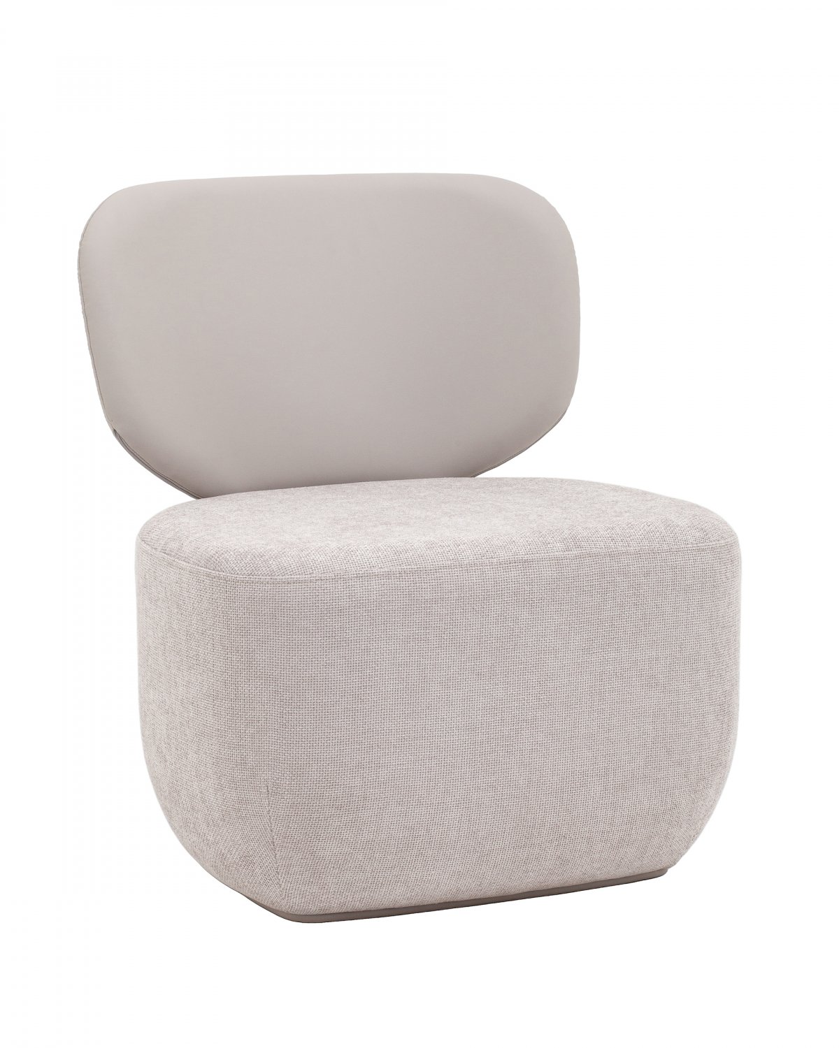 Кресло Спейс спинка экокожа, сиденье шенилл светло-серый